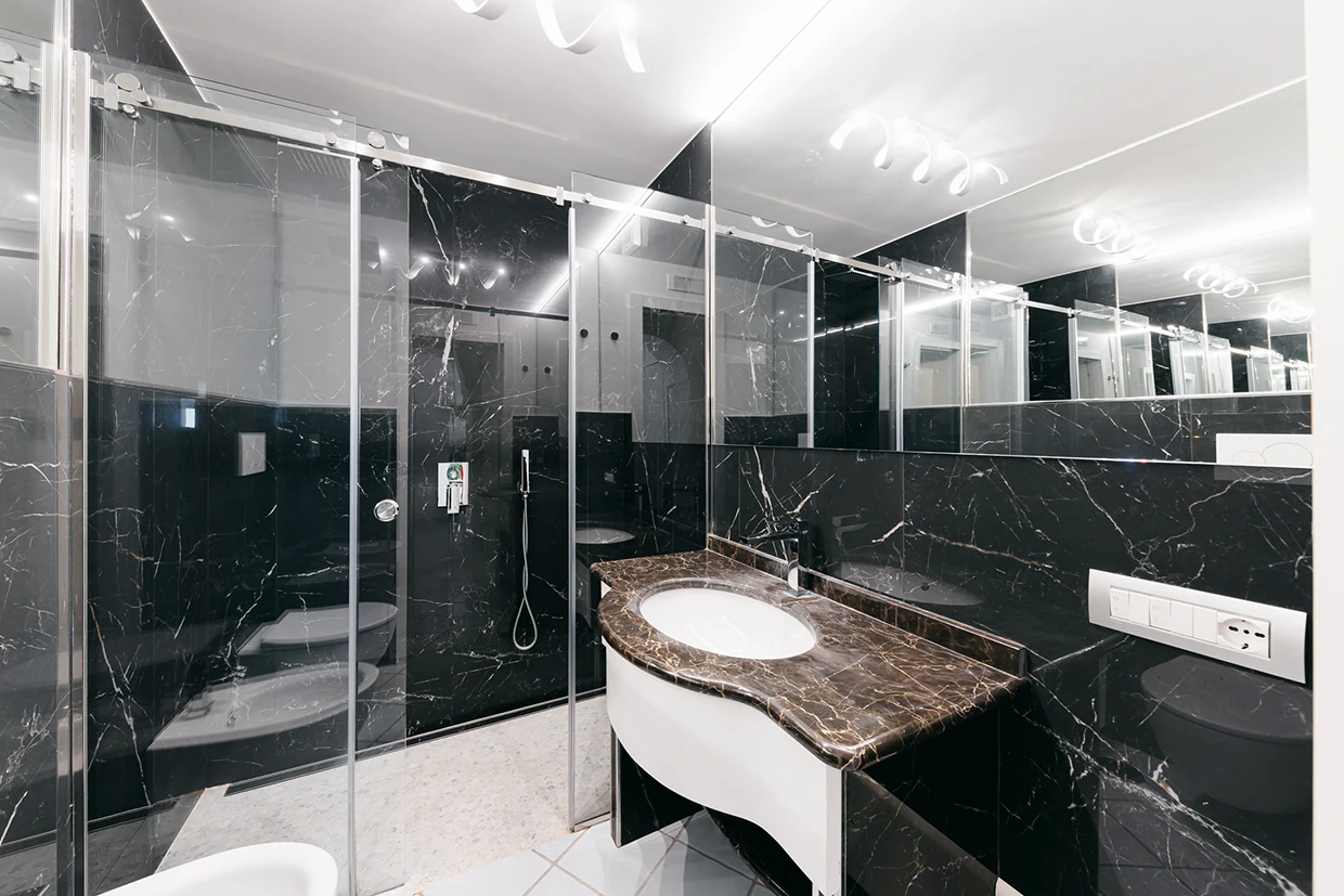 Villa Angelina Amalfi Art bagno nero doccia walk in amalfi